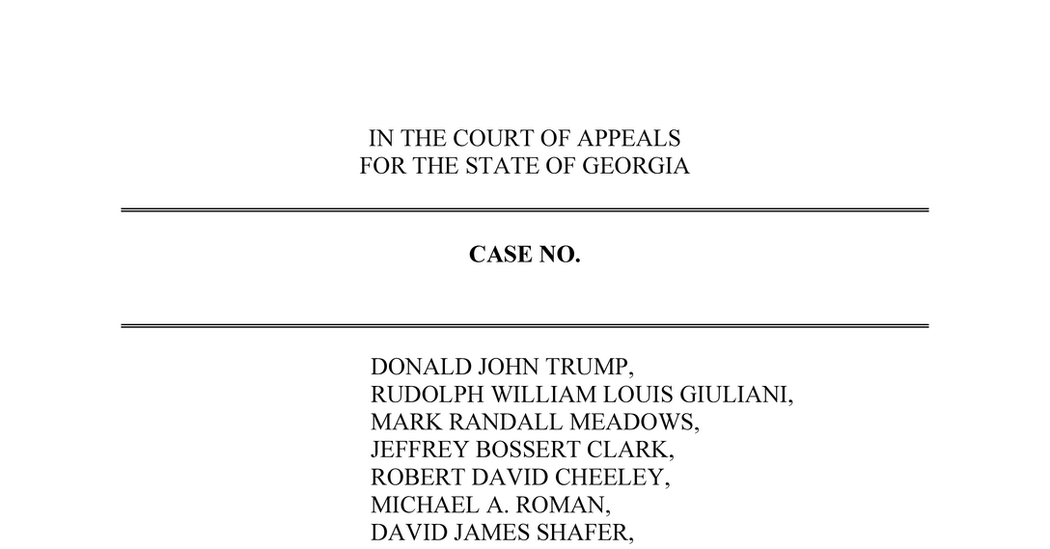 Read the Defense’s Application to Appeal in the Trump Georgia Case