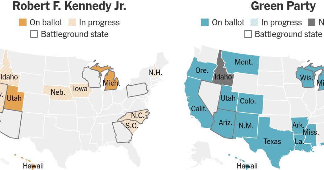 Maps: Where Third-Party and Independent Presidential Candidates Are On the Ballot