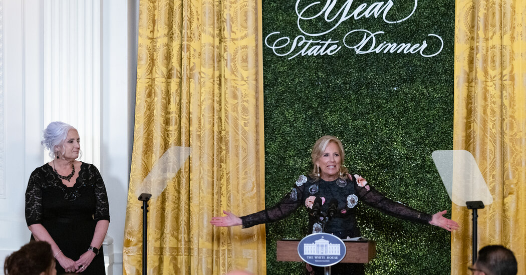 Jill Biden Hosts Teachers at Awards Dinner, With a Bit of Pomp