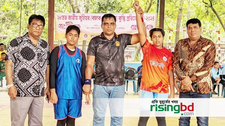 Narail and Khulna won gold on the second day of national junior wrestling