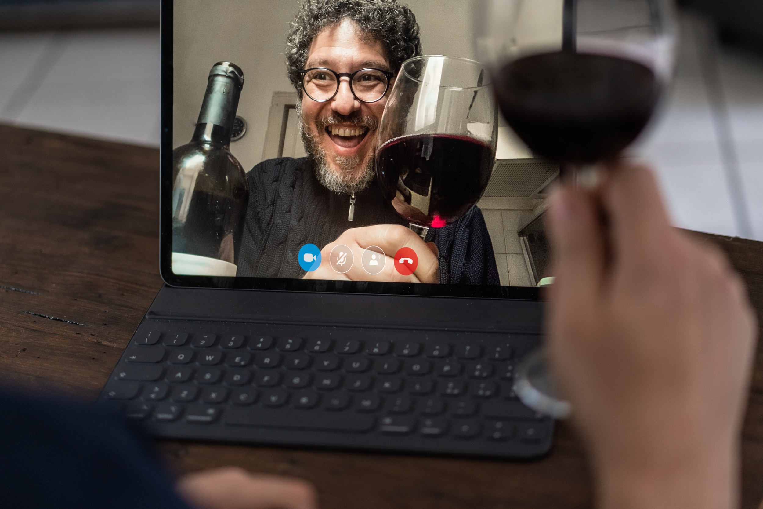 Laughter At Woman Visiting Home To Find Dad Joining Work Call—With Wine