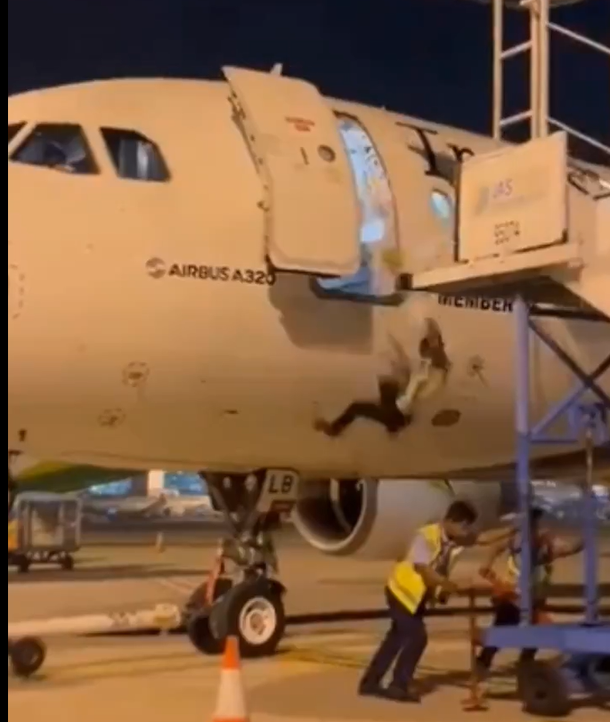Video Shows Man Falling Out of Airbus A320 After Stairs Removed