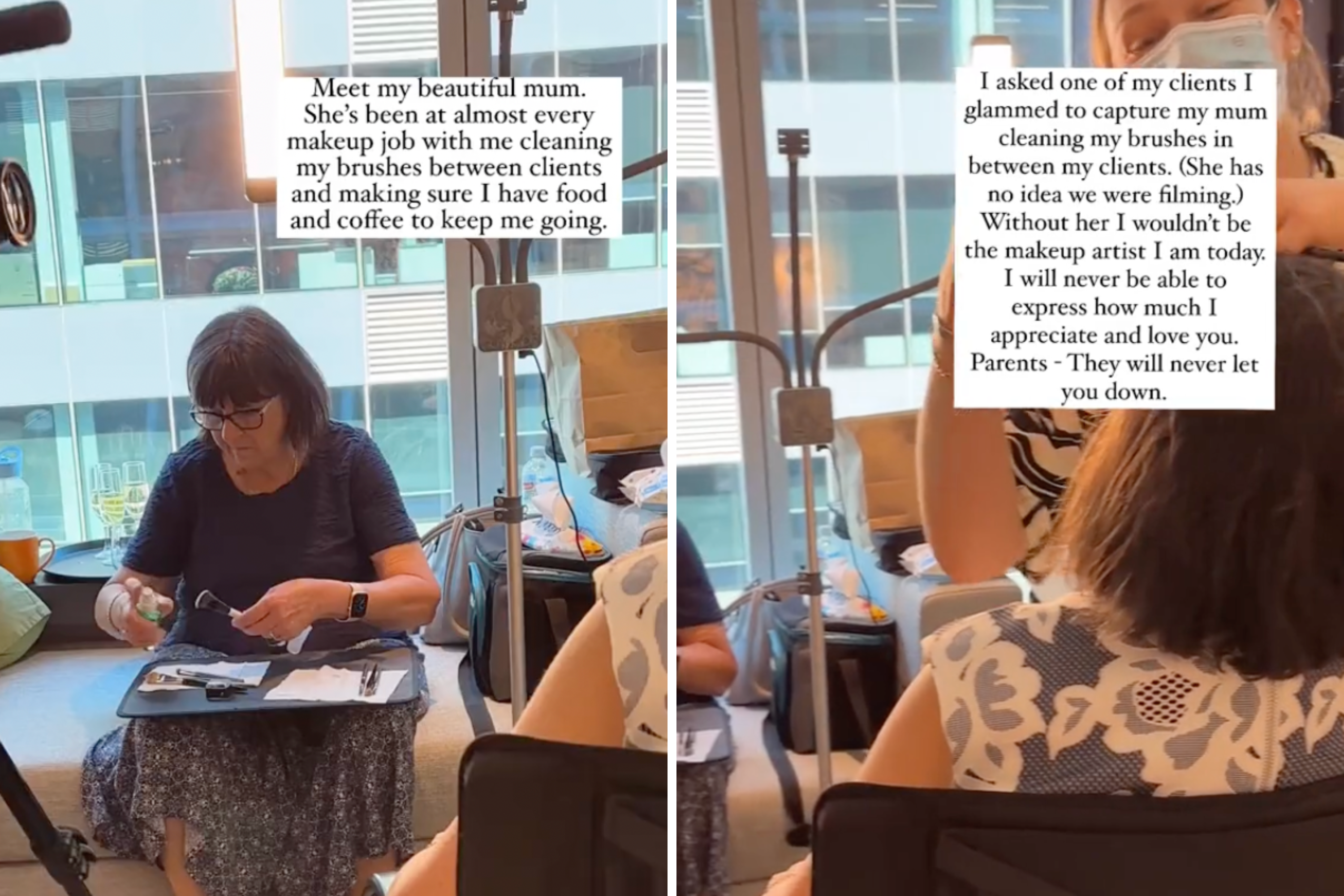 Mom Never Fails to Support Makeup Artist Daughter by Being Doting Assistant