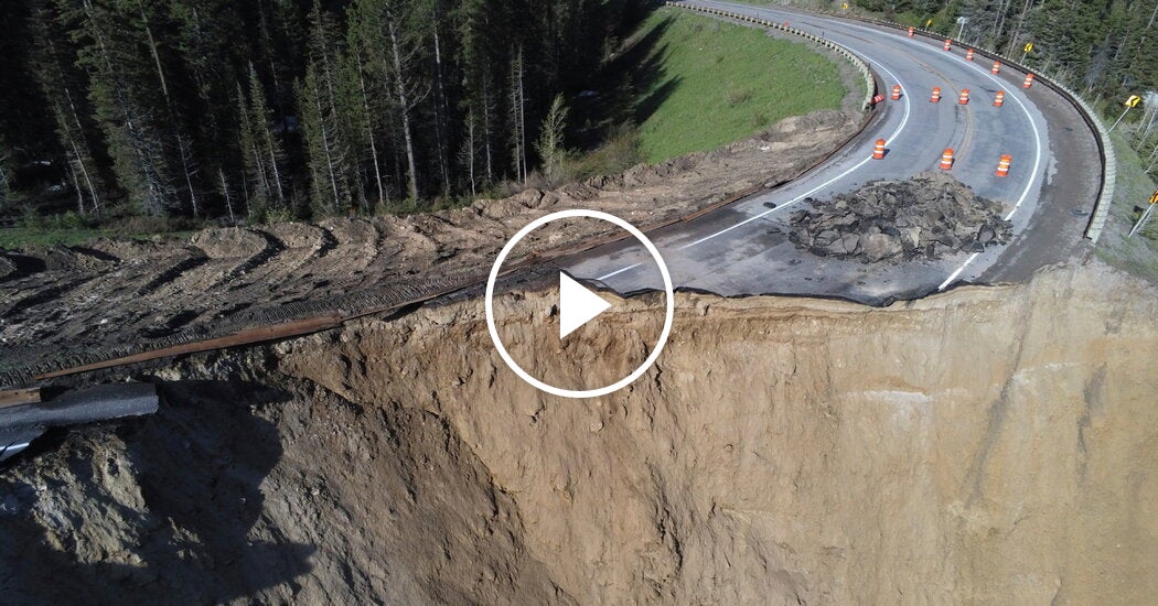 Landslide in Wyoming Causes Part of a Highway to Collapse