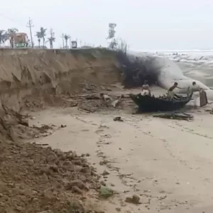 Erosion on Marine Drive due to sea waves