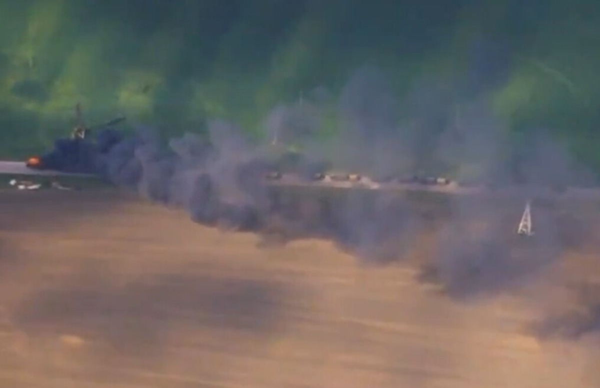 Ukrainian Aerial Attack Destroys Military Convoy Inside Russia