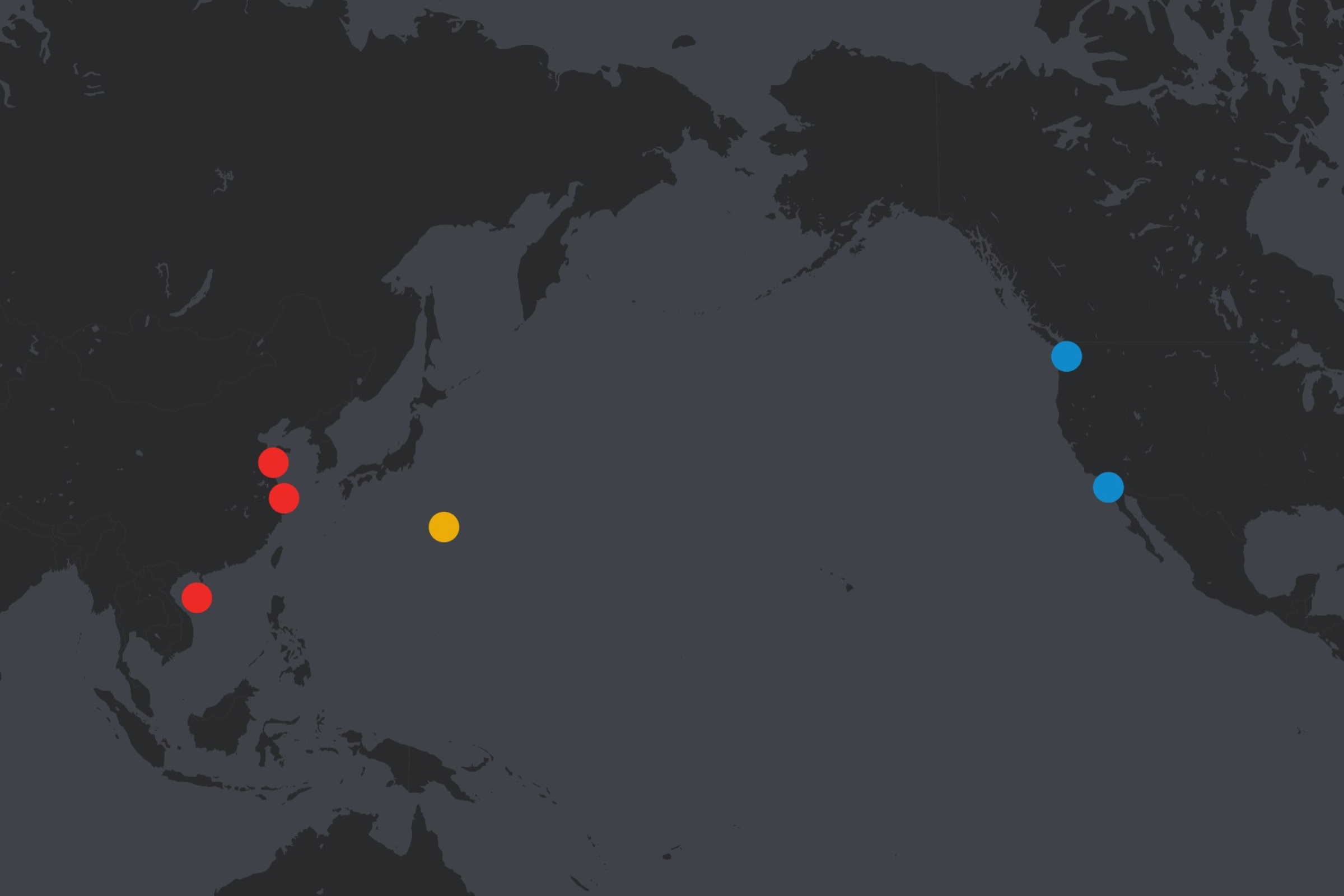 Map Shows US and China’s Aircraft Carriers in Pacific This Week