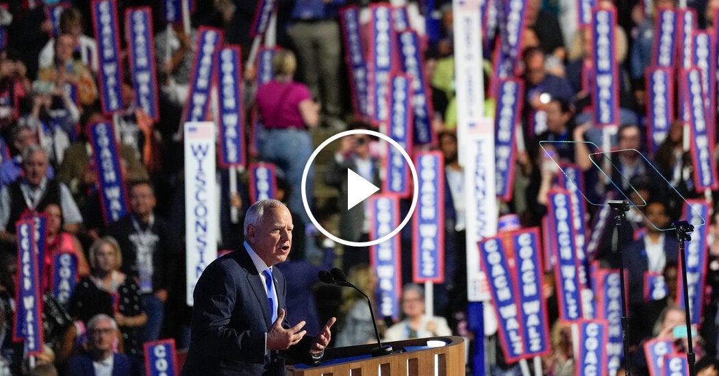 Tim Walz Accepts the V.P. Nomination