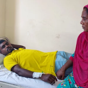 Gaibandhar Sanjur is afraid of losing his eye in the anti-discrimination movement