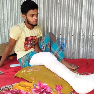 Son of crippled father in bed with gunshot wound, disoriented family with no source of income