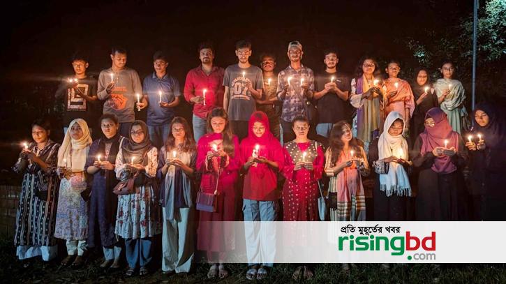 Candle lighting in Kubi in protest against rape