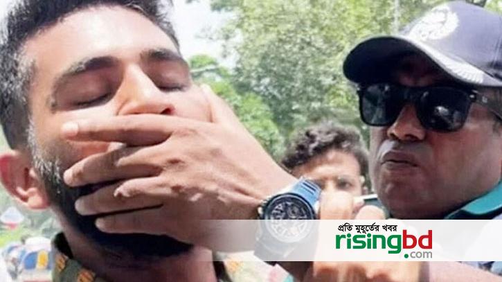 The policeman who grabbed the student's face was dismissed