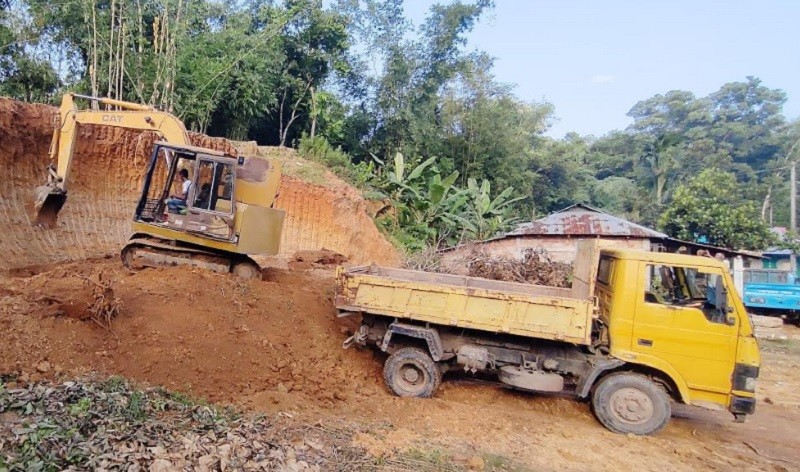 A case has been filed by the Department of Environment in the case of hill cutting in Nabiganj's Dinarpur