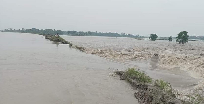 Wapdar Dam in Deluti Union of Paikgacha has broken and water is entering the locality