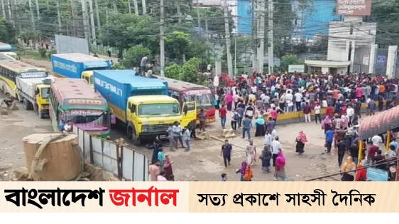 Protest of job seekers in Savar, traffic jam on the road