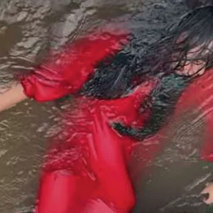 A woman is being swept away by floods in Feni, the viral video is arranged