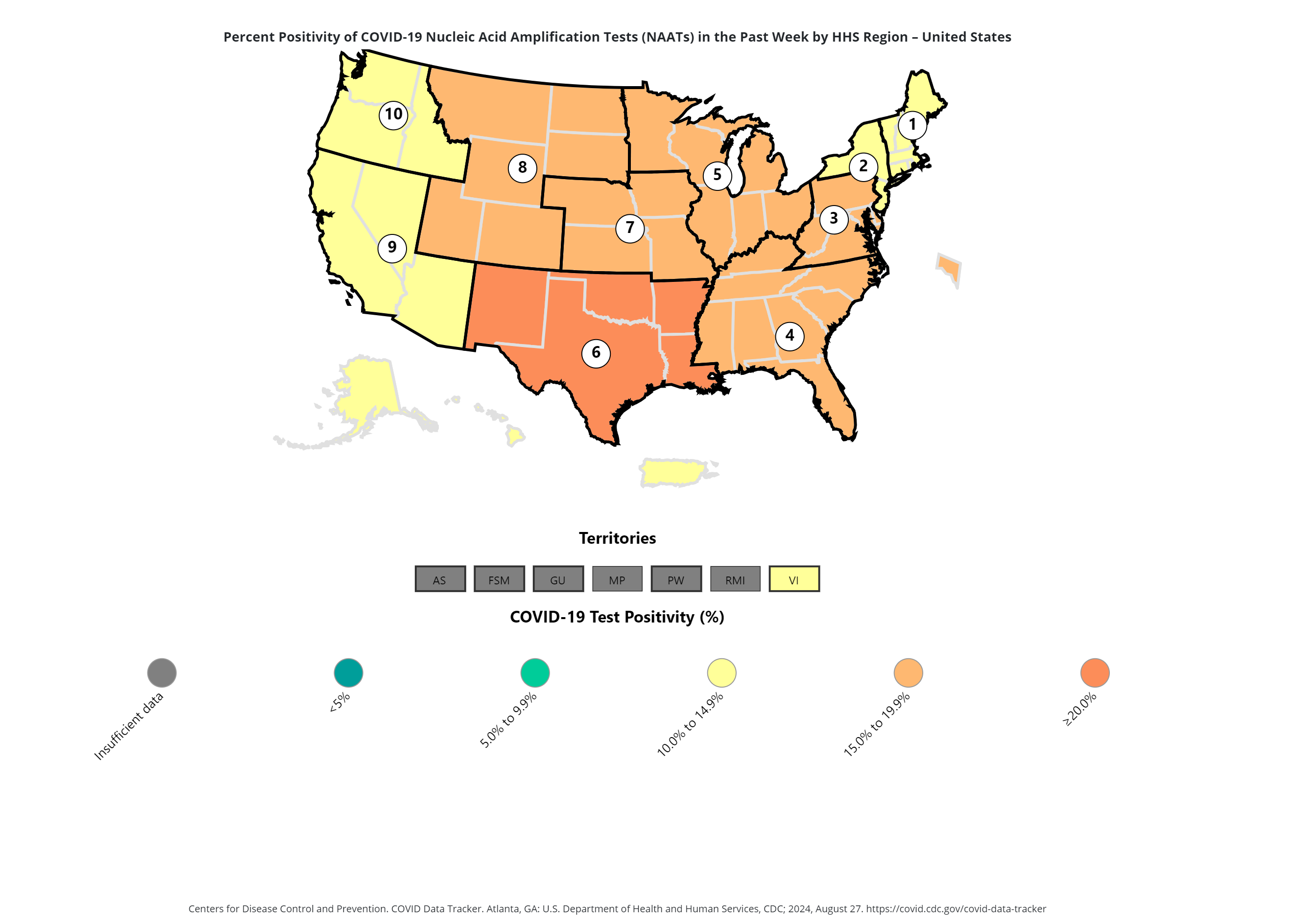 COVID Update: Map Shows Highest Rates Across US