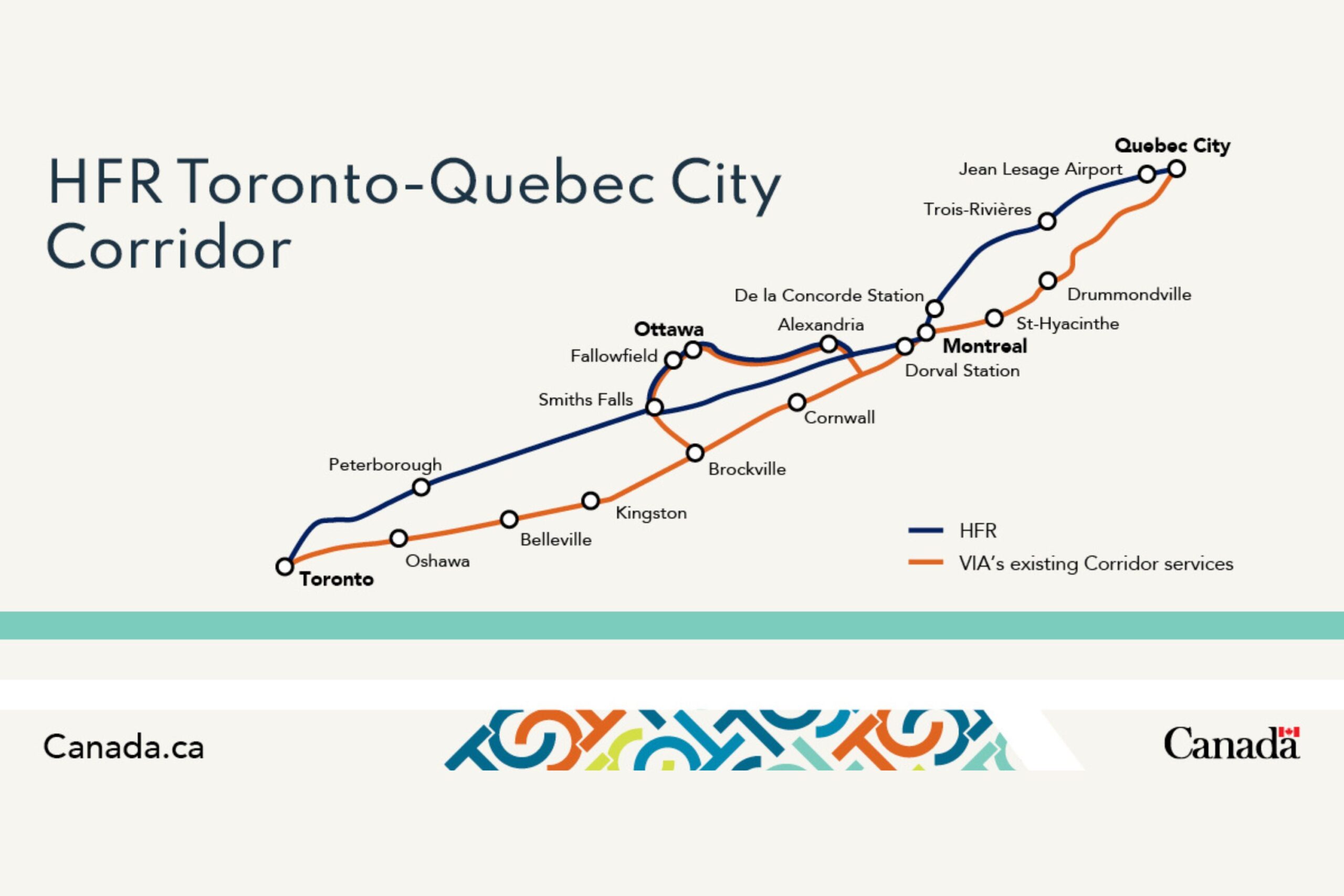 Canada Map Shows High Frequency Rail Plan