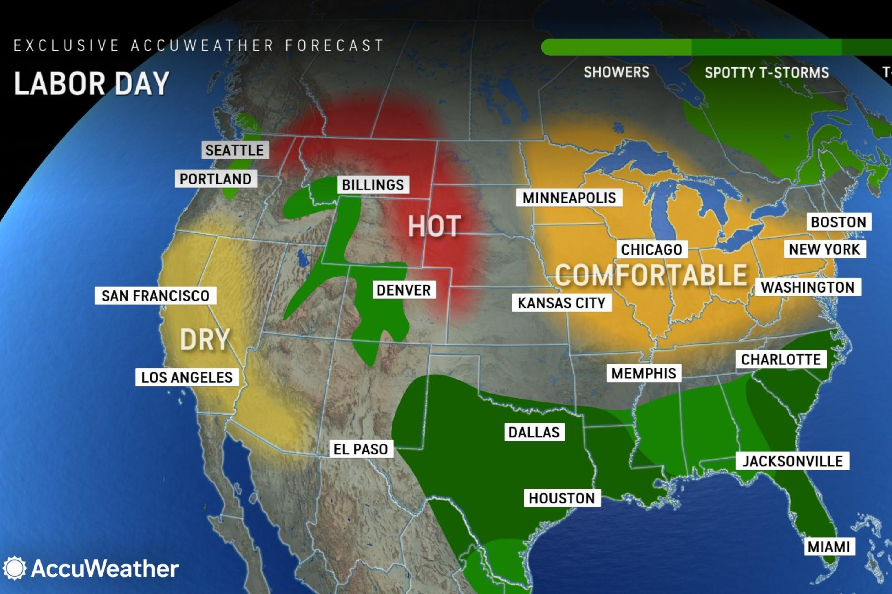 Map Shows States Expecting Stormy Weather Over Labor Day