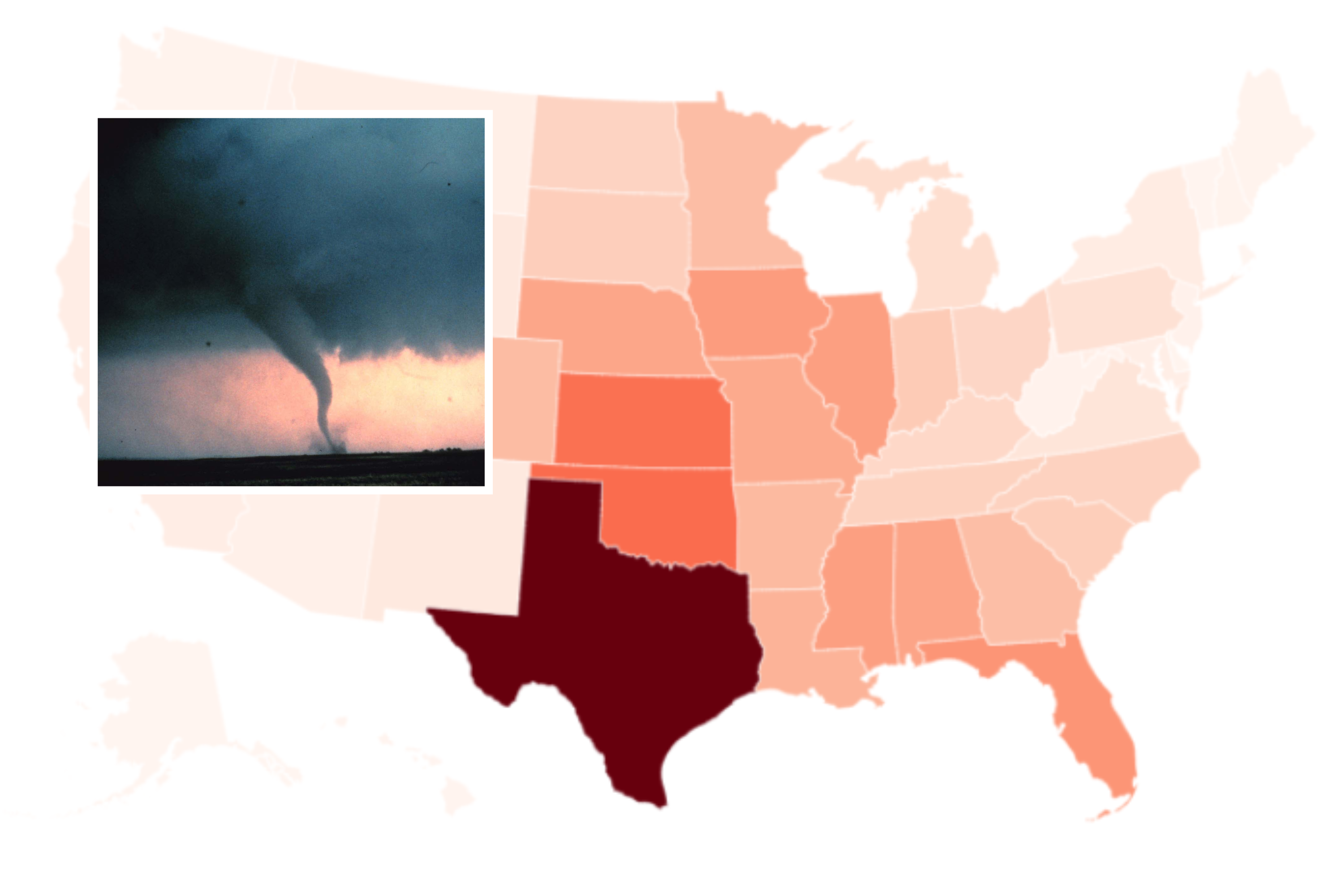 Map Shows States With The Most Tornados