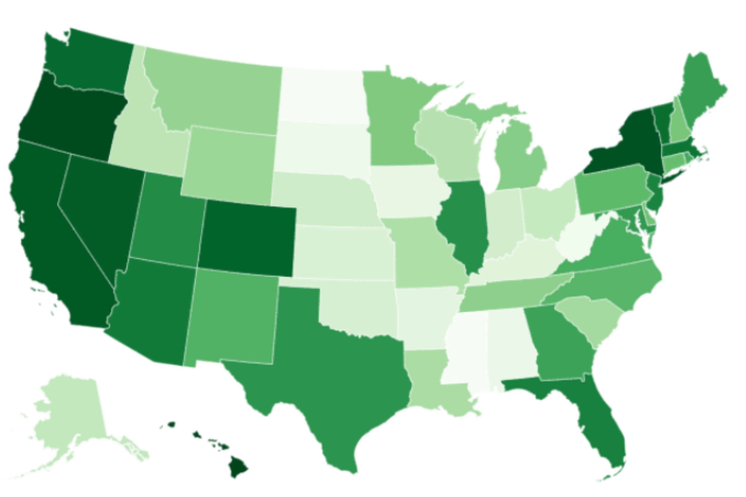 Map Shows Most Vegan Obsessed States