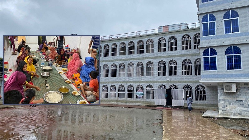Fish and meat every hour at the madrasa shelter in Noakhali