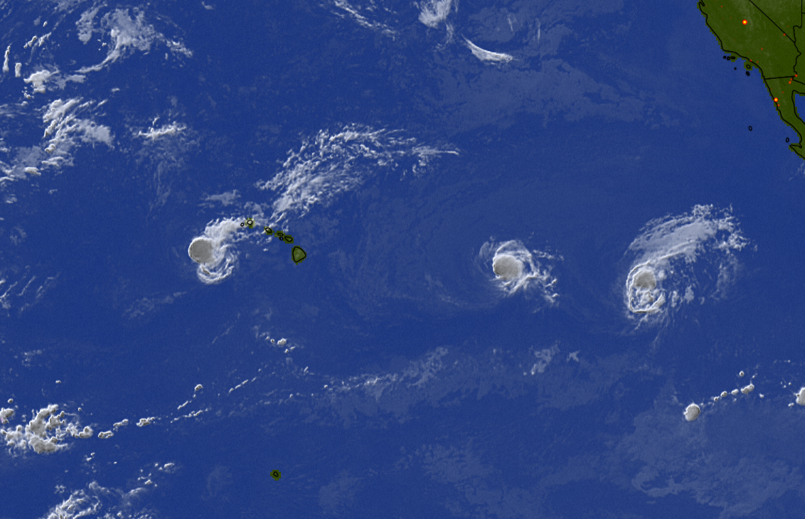 Three Tropical Cyclones Swirl in Pacific: Track Storm Paths