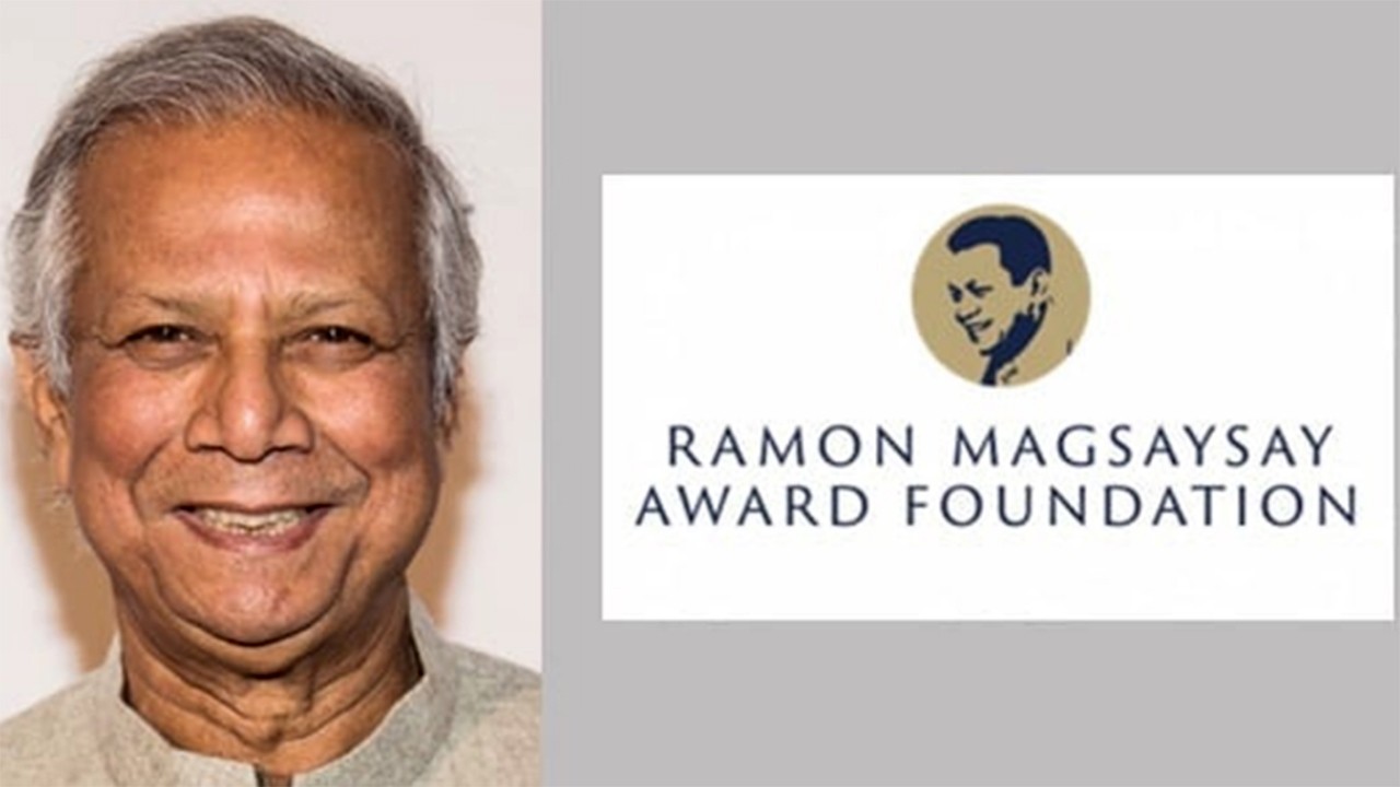 Dr. Congratulations to Yunus from the Ramon Magsaysay Award Foundation