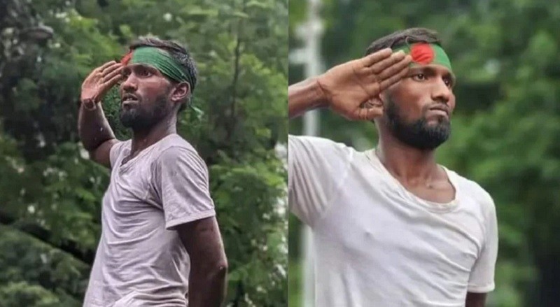 Viral rickshaw puller Sujan with salute