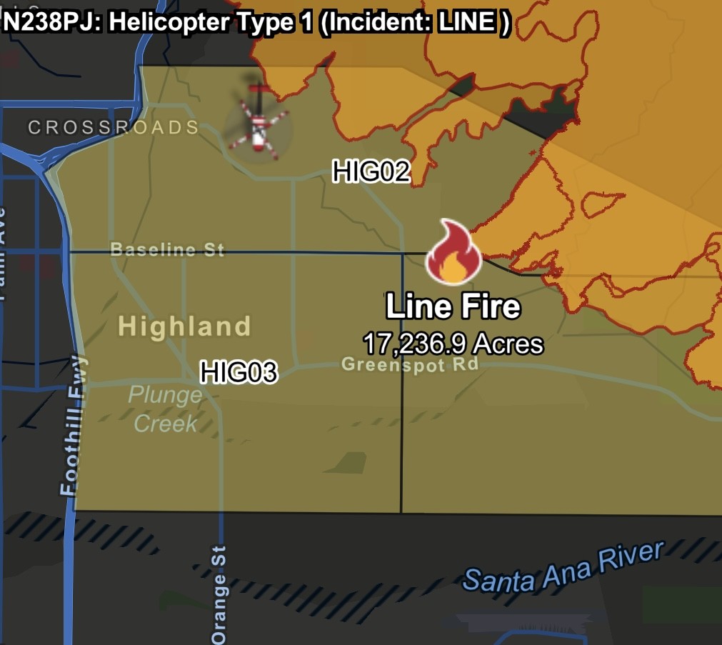 California Map Shows Line Fire As Newsom Declares State of Emergency