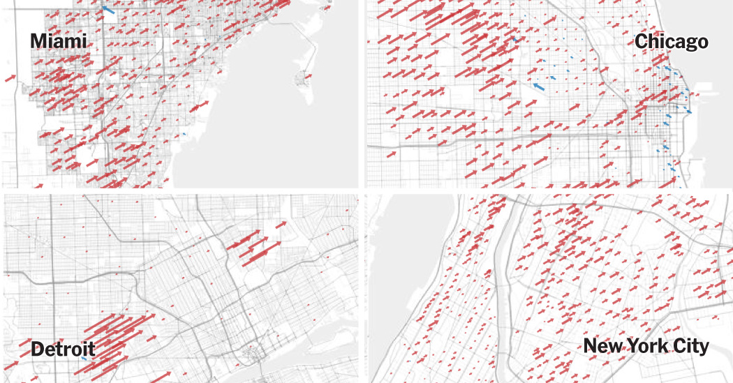 Maps Pinpoint Where Democrats Lost Ground Since 2020 in 11 Big Cities