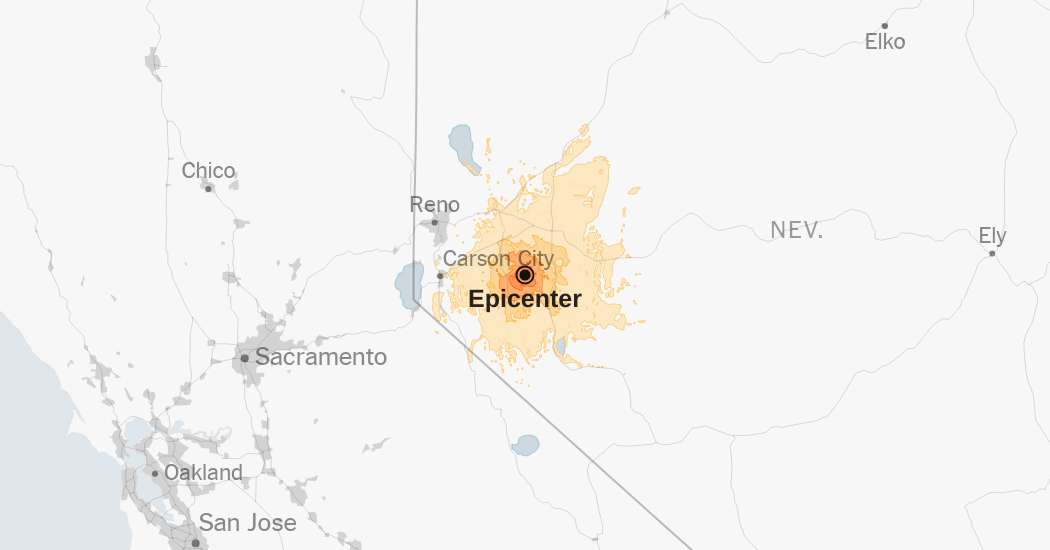 Map: 5.8-Magnitude Earthquake Strikes Nevada