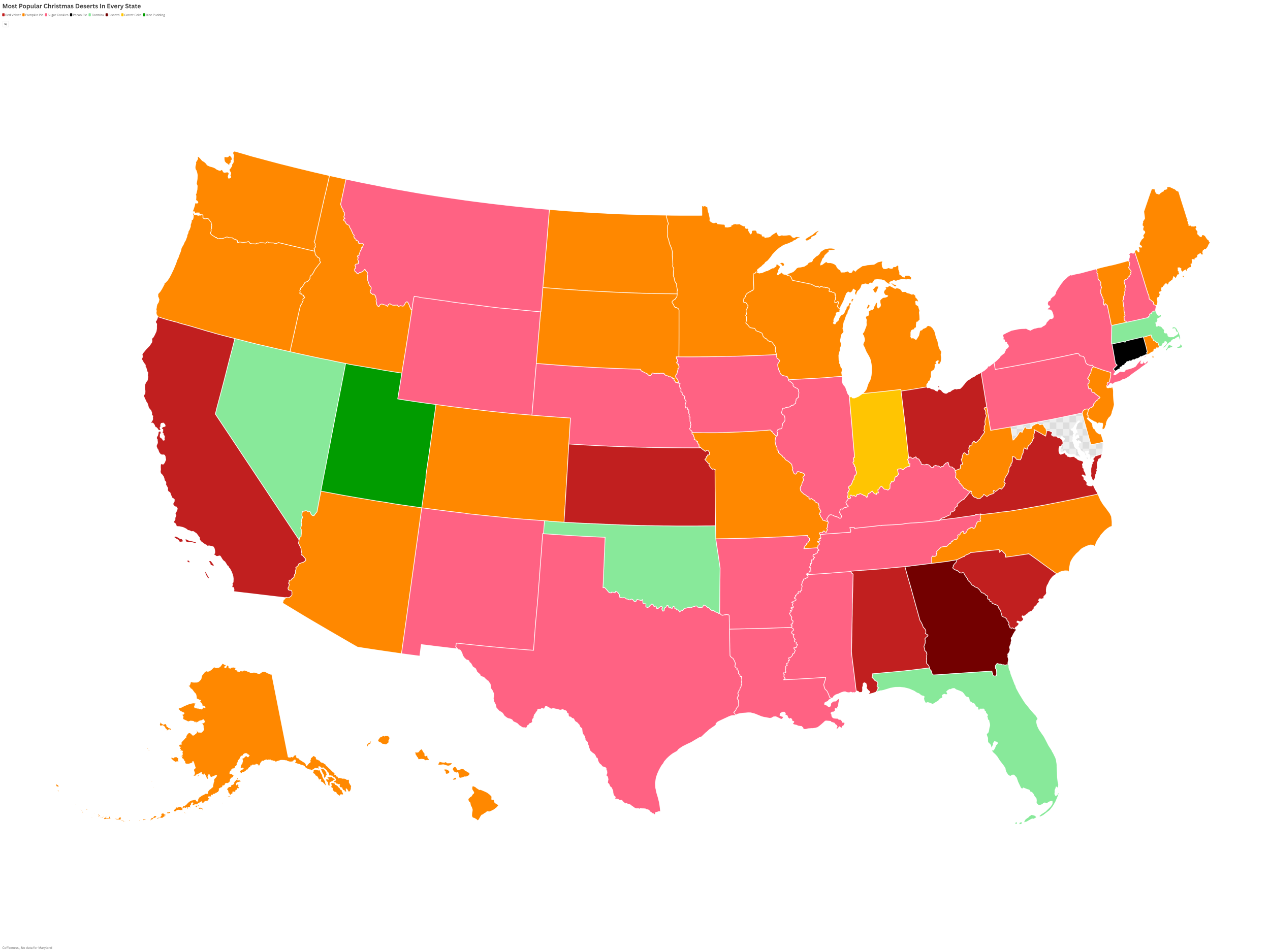 Map Shows Most Popular Christmas Desserts in Each State