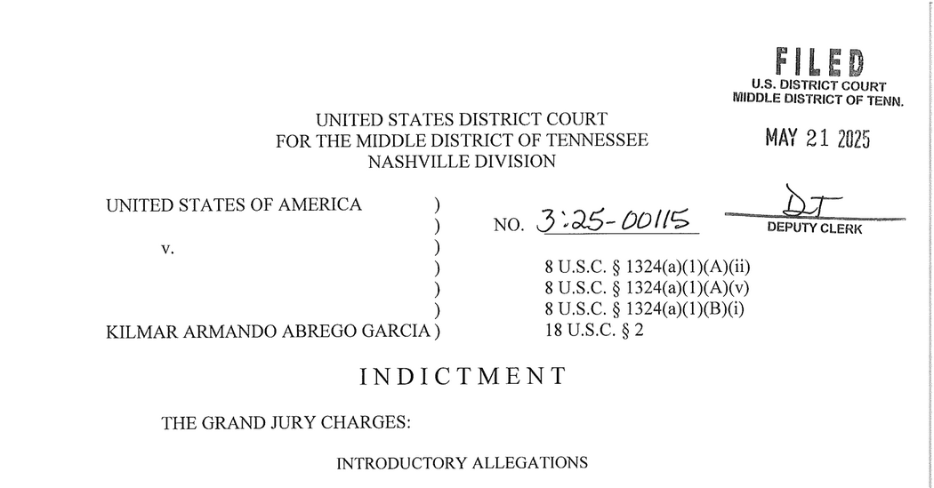 Read the Kilmar Abrego Garcia Indictment