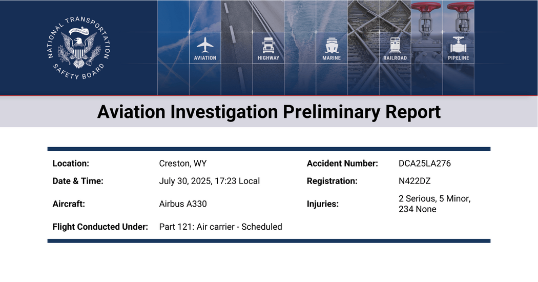 Read the N.T.S.B.’s interim report on Delta Flight 56