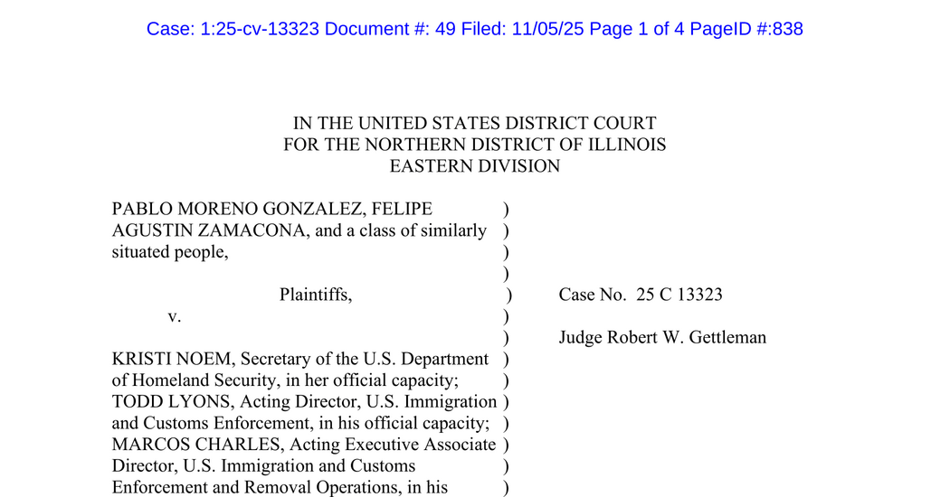 Read the Judge’s Order – The New York Times