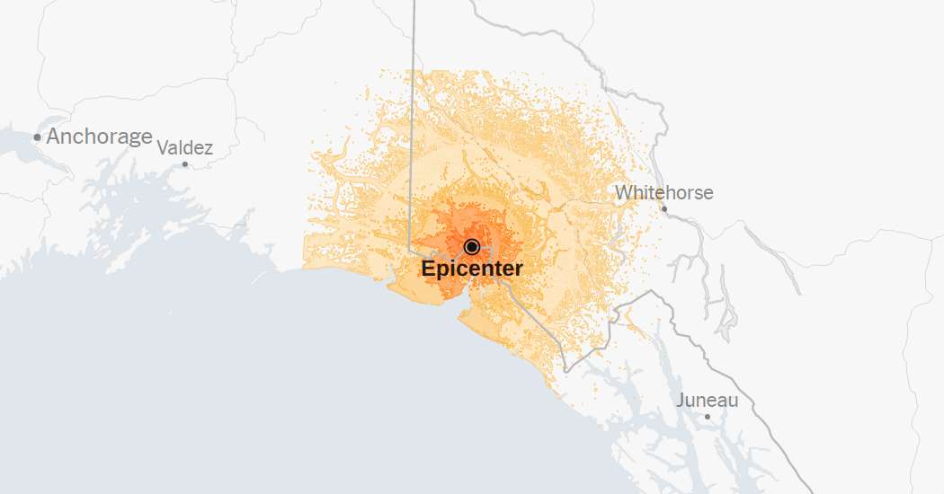 Map: 7.0-Magnitude Earthquake Shakes Alaska