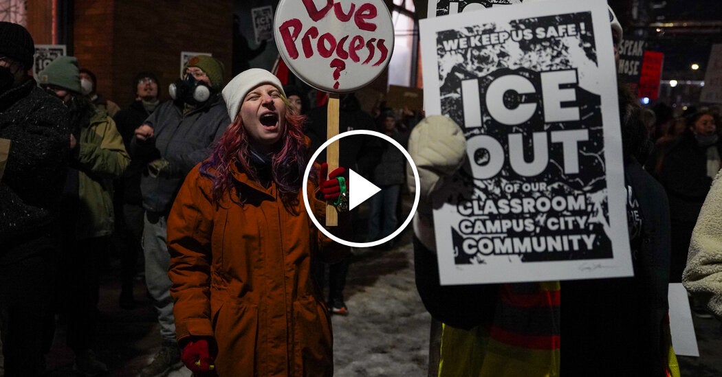 Protests Against ICE in Minneapolis Continue Into Friday Night