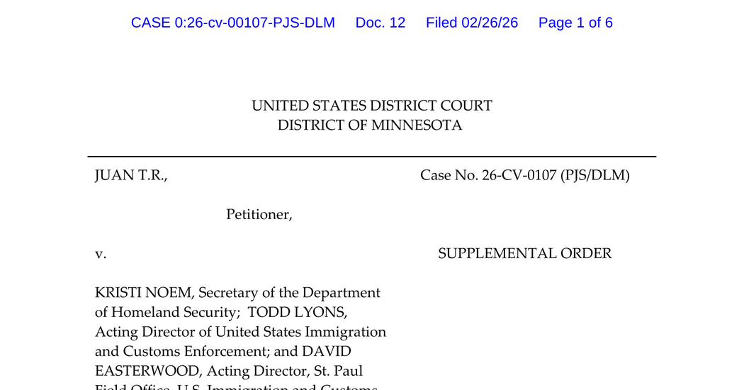 Read Judge Schiltz’s Order – The New York Times